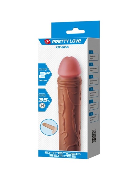 PRETTY LOVE CHANE FUNDA PARA PENE CON EXTENSIAN DE 5 CM MULATO