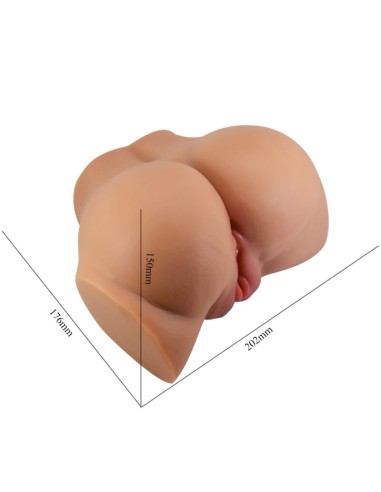 CRAZY BULL EMILIA TRASERO VIBRADOR CON VAGINA Y ANO REALASTICO NATURAL CONTROL REMOTO