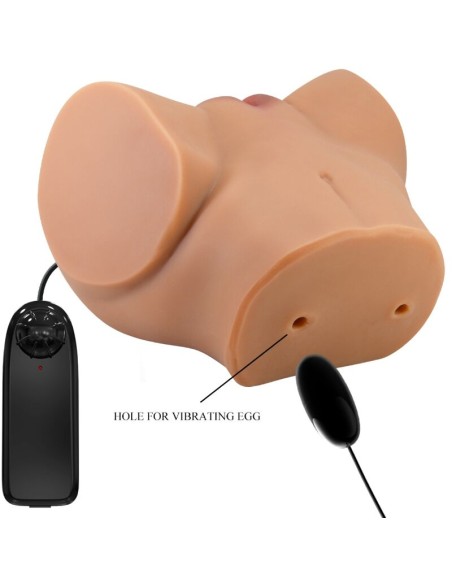 CRAZY BULL EMILIA TRASERO VIBRADOR CON VAGINA Y ANO REALASTICO NATURAL CONTROL REMOTO