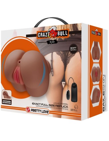 CRAZY BULL KYLIE TRASERO VIBRADOR CON VAGINA Y ANO REALASTICO NATURAL CONTROL REMOTO