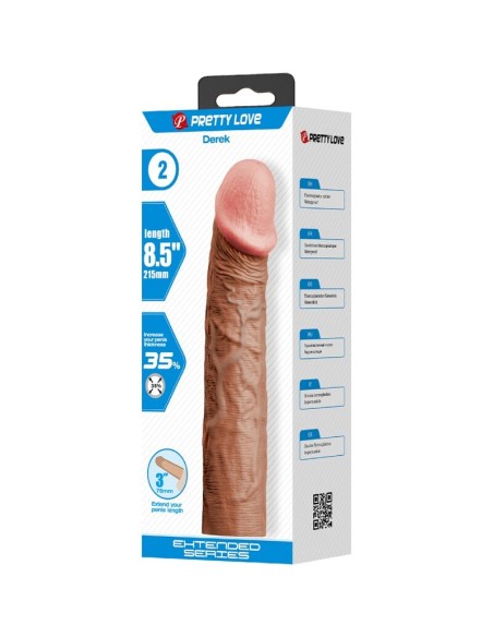 PRETTY LOVE DEREK FUNDA PENE CON EXTENSIAN DE 76 CM MULATO