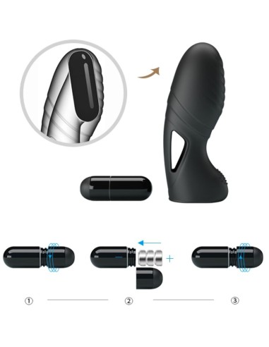 PRETTY LOVE ALAN VIBRADOR DE DEDO SILICONA NEGRO