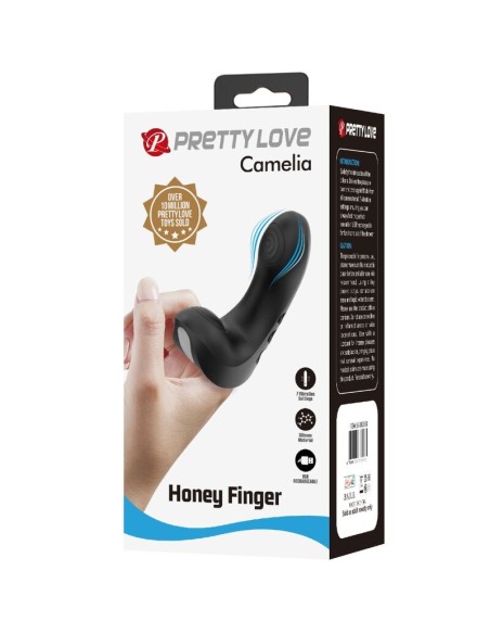PRETTY LOVE CAMELIA VIBRADOR DE DEDO 7 VIBRACIONES NEGRO