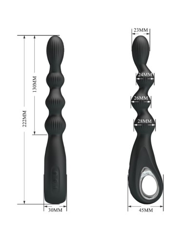 PRETTY LOVE FEDERER VIBRADOR ANAL 12 VIBRACIONES NEGRO