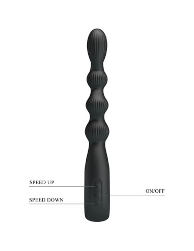 PRETTY LOVE FEDERER VIBRADOR ANAL 12 VIBRACIONES NEGRO