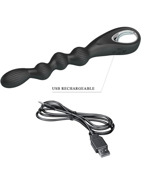 PRETTY LOVE FEDERER VIBRADOR ANAL 12 VIBRACIONES NEGRO