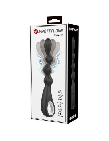 PRETTY LOVE FEDERER VIBRADOR ANAL 12 VIBRACIONES NEGRO
