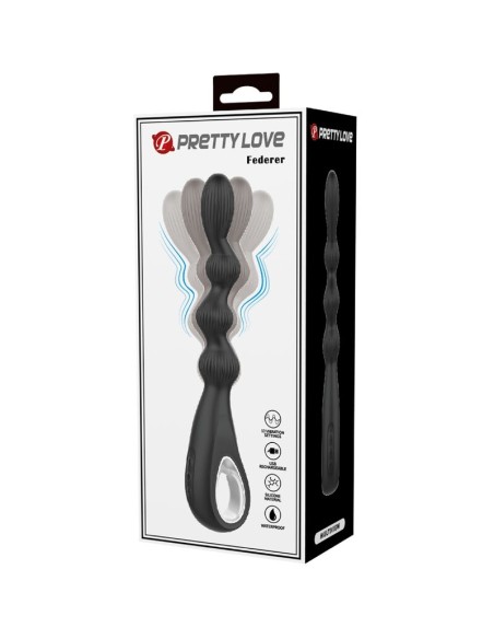 PRETTY LOVE FEDERER VIBRADOR ANAL 12 VIBRACIONES NEGRO