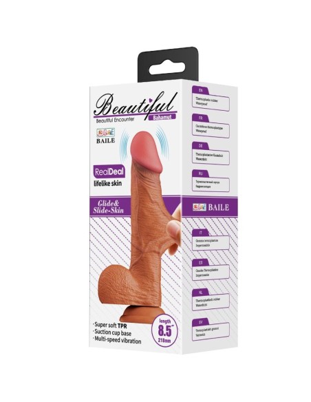 BAILE BAHAMUT VIBRADOR REALASTICO 218 CM NATURAL CONTROL REMOTO