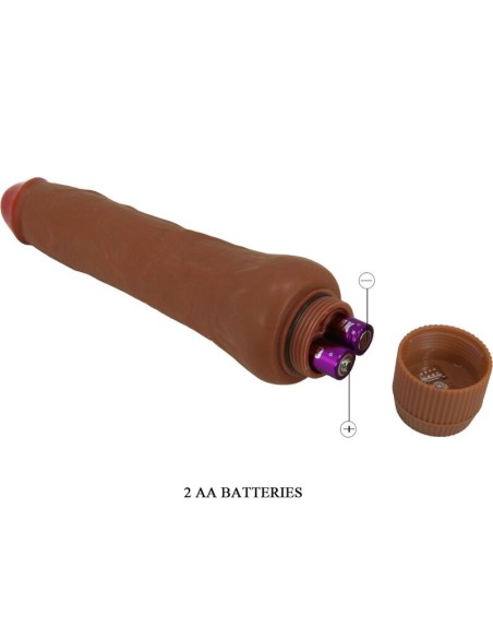 BAILE DRYAD VIBRADOR REALASTICO 25 CM MULATO