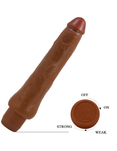 BAILE DRYAD VIBRADOR REALASTICO 25 CM MULATO