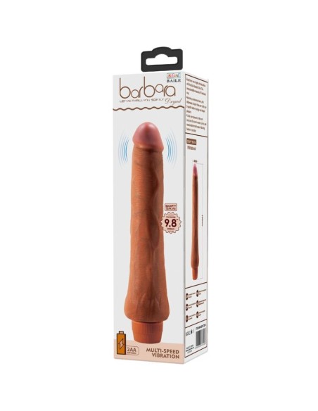 BAILE DRYAD VIBRADOR REALASTICO 25 CM MULATO