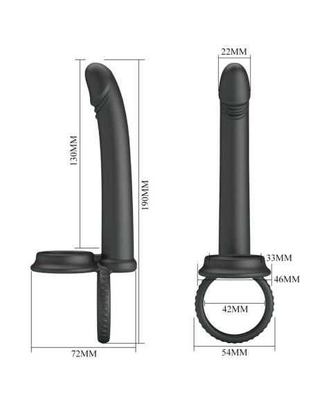 PRETTY LOVE MOSES ANILLO DOBLE PENE PARA DONLE PENETACIAN NEGRO