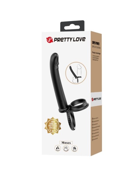 PRETTY LOVE MOSES ANILLO DOBLE PENE PARA DONLE PENETACIAN NEGRO