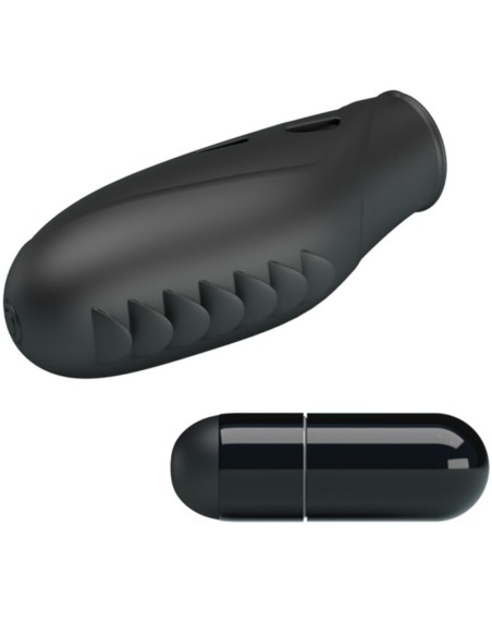 PRETTY LOVE GILO VIBRADOR DE DEDO SILICONA NEGRO