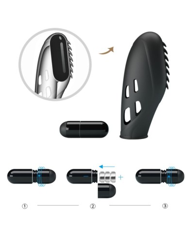 PRETTY LOVE GILO VIBRADOR DE DEDO SILICONA NEGRO
