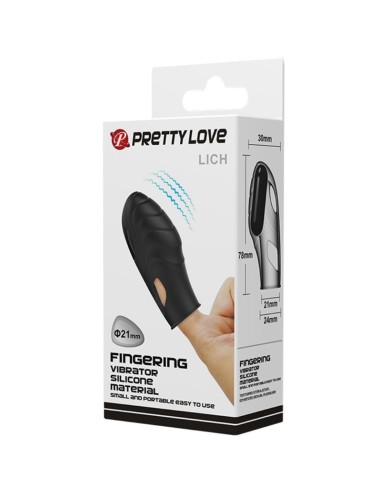 PRETTY LOVE LICH VIBRADOR DE DEDO SILICONA NEGRO