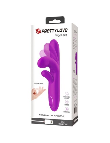 PRETTY LOVE ANGELIQUE VIBRADOR MULTIFUNCIAN ESTIMULADOR DE CLATORIS MORADO