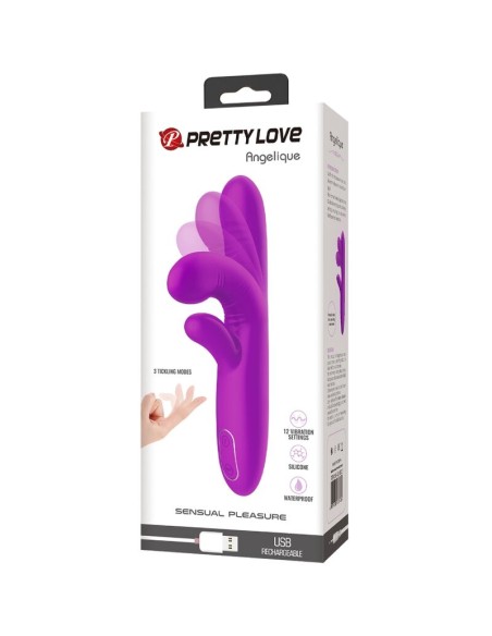 PRETTY LOVE ANGELIQUE VIBRADOR MULTIFUNCIAN ESTIMULADOR DE CLATORIS MORADO