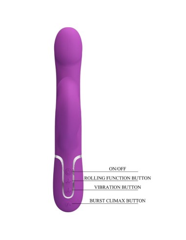 PRETTY LOVE VIBRADOR ESTIMULADOR MULTIFUNCIAN 4 EN 1 MORADO