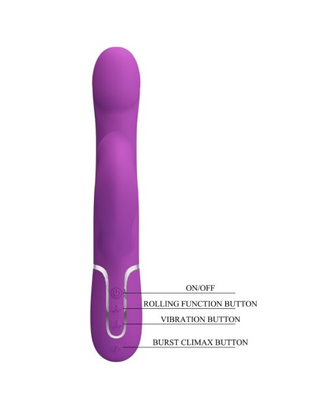 PRETTY LOVE VIBRADOR ESTIMULADOR MULTIFUNCIAN 4 EN 1 MORADO