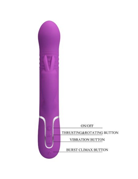 PRETTY LOVE COALE VIBRADOR RABBIT MULTIFUNCIAN 4 EN 1 MORADO