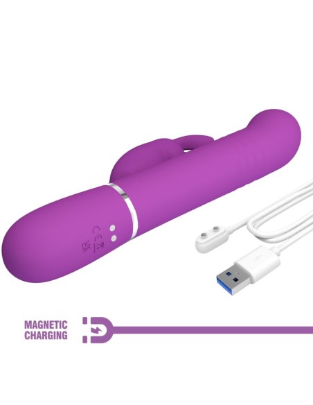 PRETTY LOVE COALE VIBRADOR RABBIT MULTIFUNCIAN 4 EN 1 MORADO