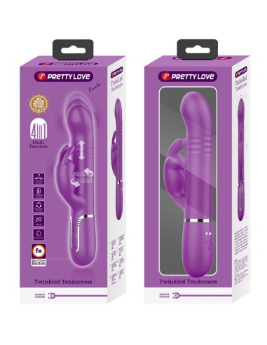 PRETTY LOVE COALE VIBRADOR RABBIT MULTIFUNCIAN 4 EN 1 MORADO