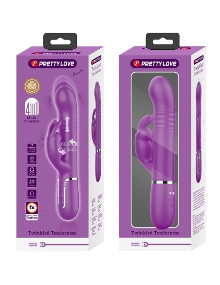 PRETTY LOVE COALE VIBRADOR RABBIT MULTIFUNCIAN 4 EN 1 MORADO