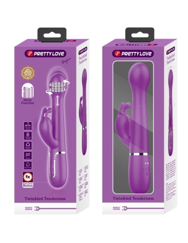 PRETTY LOVE DEJON VIBRADOR RABBIT MULTIFUNCIAN 3 EN 1 MORADO