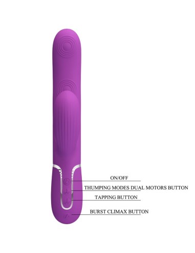 PRETTY LOVE PERLITA VIBRADOR RABBIT MULTIFUNCIAN 3 EN 1 MORADO