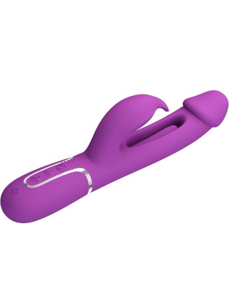 PRETTY LOVE KAMPAS VIBRADOR RABBIT MULTIFUNCIAN 3 EN 1 MORADO