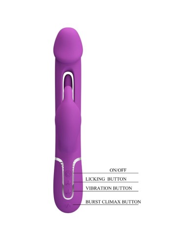 PRETTY LOVE KAMPAS VIBRADOR RABBIT MULTIFUNCIAN 3 EN 1 MORADO