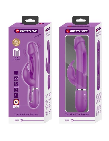 PRETTY LOVE KAMPAS VIBRADOR RABBIT MULTIFUNCIAN 3 EN 1 MORADO