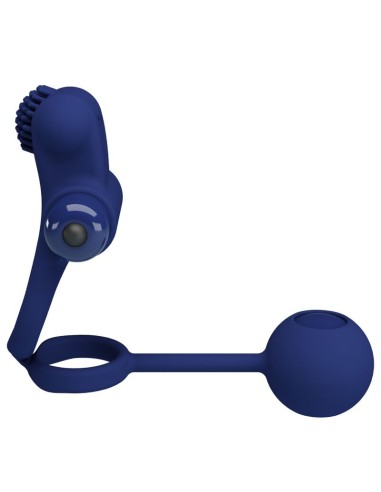 PRETTY LOVE REMINGTON DOBLE ANILLO VIBRADOR CON PLUG AZUL