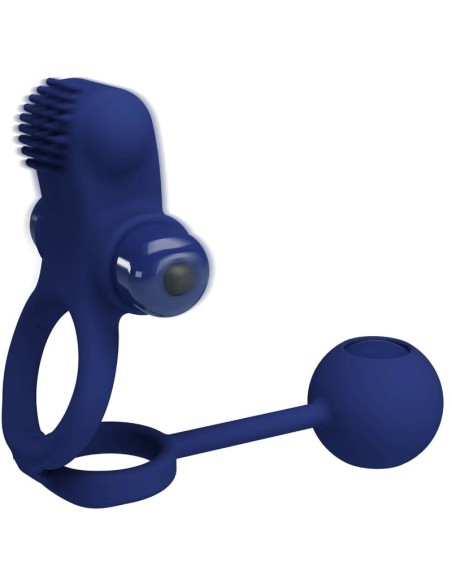 PRETTY LOVE REMINGTON DOBLE ANILLO VIBRADOR CON PLUG AZUL