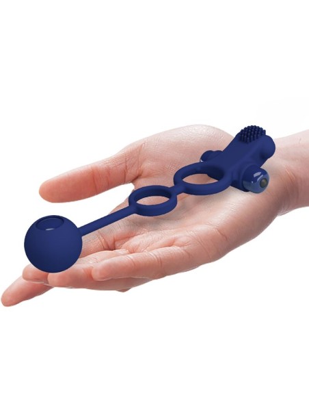 PRETTY LOVE REMINGTON DOBLE ANILLO VIBRADOR CON PLUG AZUL