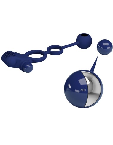 PRETTY LOVE REMINGTON DOBLE ANILLO VIBRADOR CON PLUG AZUL
