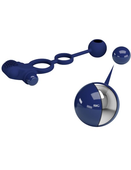 PRETTY LOVE REMINGTON DOBLE ANILLO VIBRADOR CON PLUG AZUL