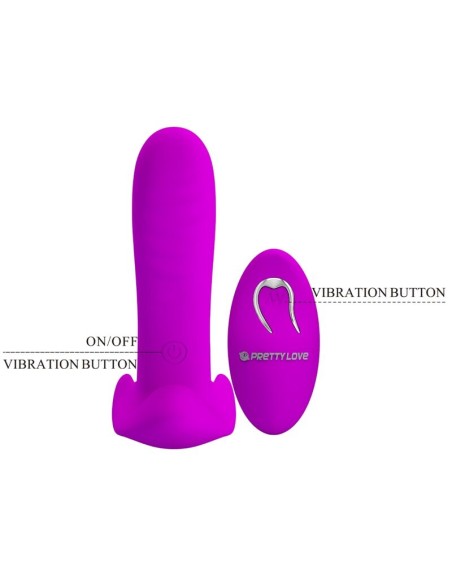 PRETTY LOVE MASAJEADOR VIBRADOR 12 VIBRACIONES CONTROL REMOTO MORADO