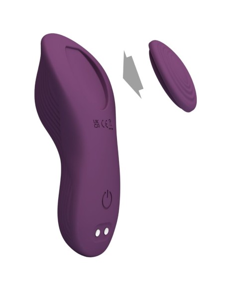 PRETTY LOVE MANE MASAJEADOR LAY ON CLATORIS 10 VIBRACIONES CONTROL REMOTO MORADO