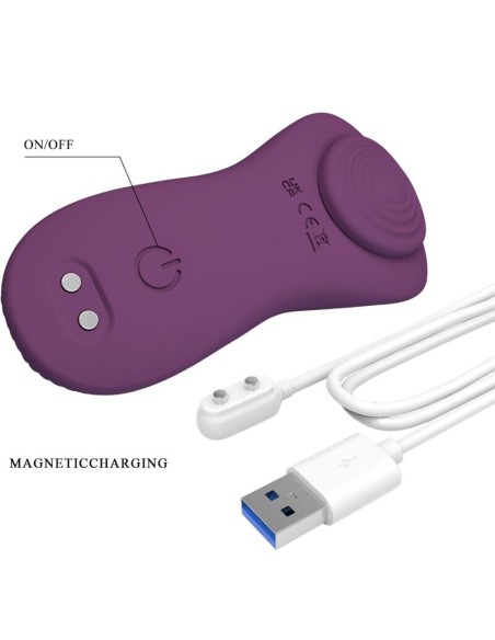 PRETTY LOVE MANE MASAJEADOR LAY ON CLATORIS 10 VIBRACIONES CONTROL REMOTO MORADO