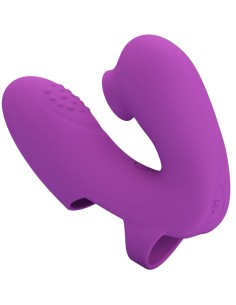 PRETTY LOVE ATHENA VIBRADOR DE DEDO CON ESTIMULADOR CLATORIS MORADO