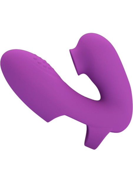 PRETTY LOVE ATHENA VIBRADOR DE DEDO CON ESTIMULADOR CLATORIS MORADO
