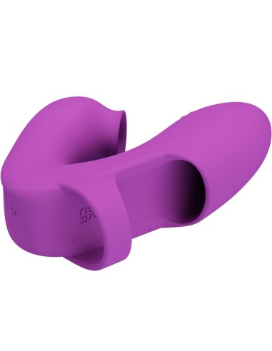PRETTY LOVE ATHENA VIBRADOR DE DEDO CON ESTIMULADOR CLATORIS MORADO