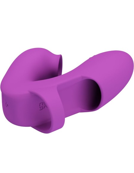 PRETTY LOVE ATHENA VIBRADOR DE DEDO CON ESTIMULADOR CLATORIS MORADO
