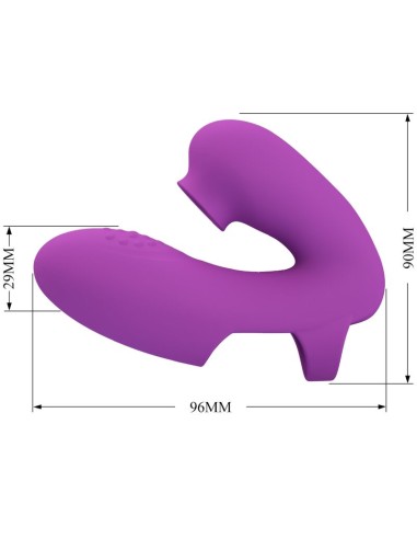 PRETTY LOVE ATHENA VIBRADOR DE DEDO CON ESTIMULADOR CLATORIS MORADO