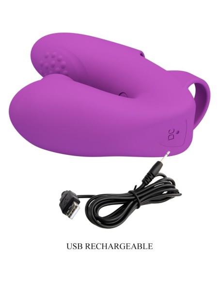 PRETTY LOVE ATHENA VIBRADOR DE DEDO CON ESTIMULADOR CLATORIS MORADO