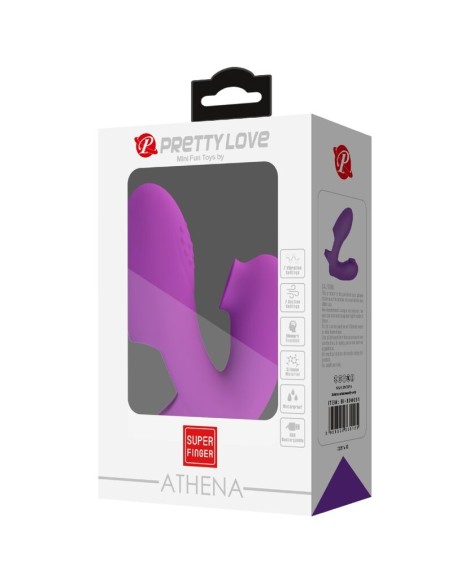 PRETTY LOVE ATHENA VIBRADOR DE DEDO CON ESTIMULADOR CLATORIS MORADO