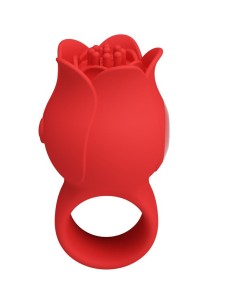 PRETTY LOVE JAE VIBRADOR DE DEDO FORMA DE ROSA 10 VIBRACIONES ROJO